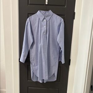 NWT Banana Republic Light Blue Cotton Shirt Dress, Large